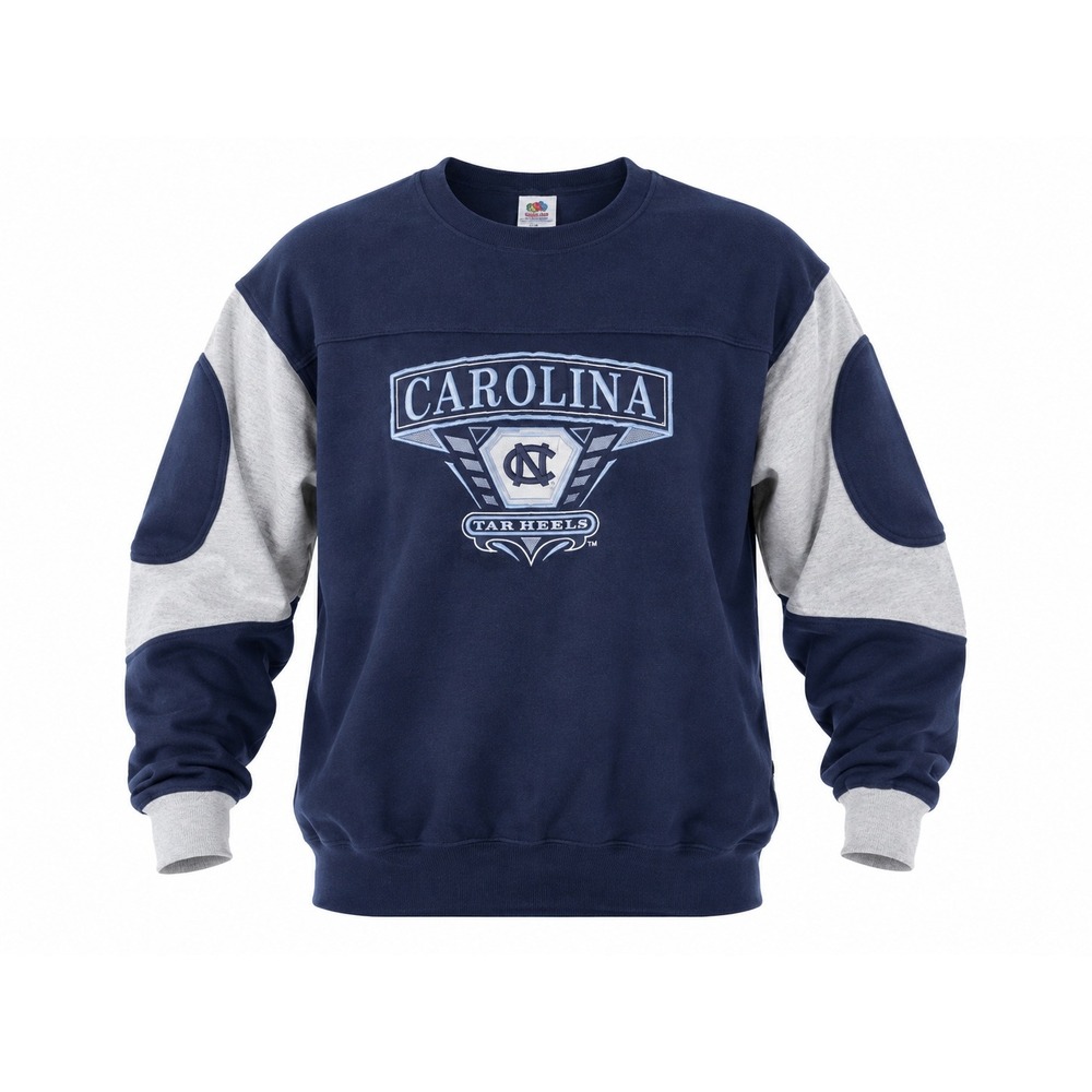 Vintage Midwest Embroidery UNC Tar Heels Sweatshirt Navy Blue Mens Large 90s
